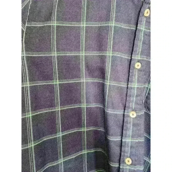 Charles Tyrwhitt Button-up plaid shirt. Size Large Color Blue 100% Cotton - Picture 3 of 5
